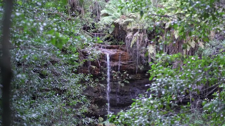 Small secluded waterfall in the Blue Mountains, NSW Australia