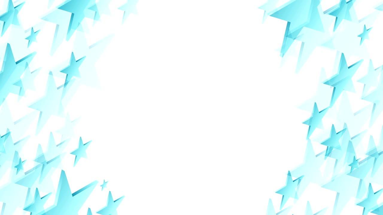 Placa de estrella de Navidad virtual isométrica 3D transparente abstracta, ilustración de patrón en movimiento color azul sobre fondo blanco, animación en bucle continuo 4K, con espacio central para texto