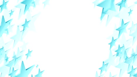 abstracto transparente 3d isométrico virtual estrella de navidad placa de patrón móvil ilustración color azul sobre fondo blanco animación de bucle sin costuras 4k, con espacio de copia en el centro