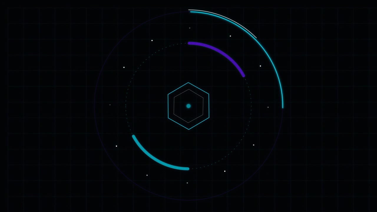 Futuristic Digital Hexagon HUD Interface Animation