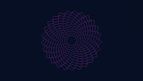 dynamic spiral of circular lines on a dark background