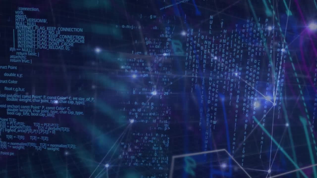 Animation of network of connections over data processing