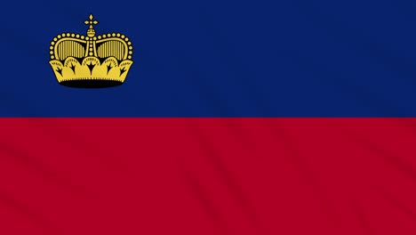 liechtenstein flag waving cloth background, loop