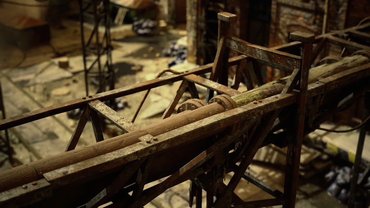 Abandoned industrial site featuring rusty structures and worn pathways