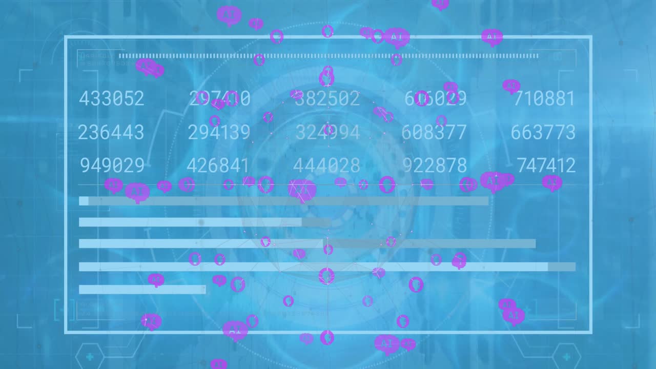 배경의 서클에 대한 아이콘 전반에 대한 로딩 바와 번호 변경의 애니메이션