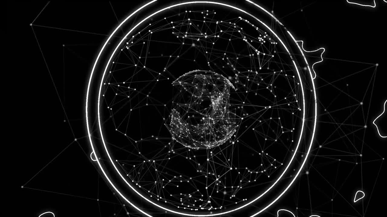 red 3d blanca sobre fondo negro