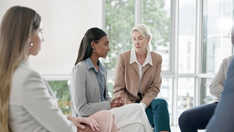 group in therapy, business women in discussion