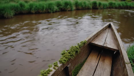 wooden boat on a river