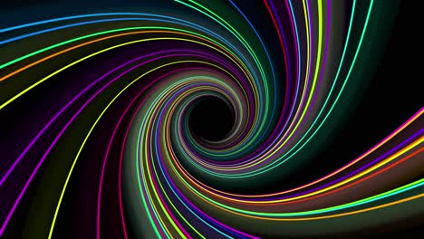 abstract rainbow-colored vortex spiraling toward a black center