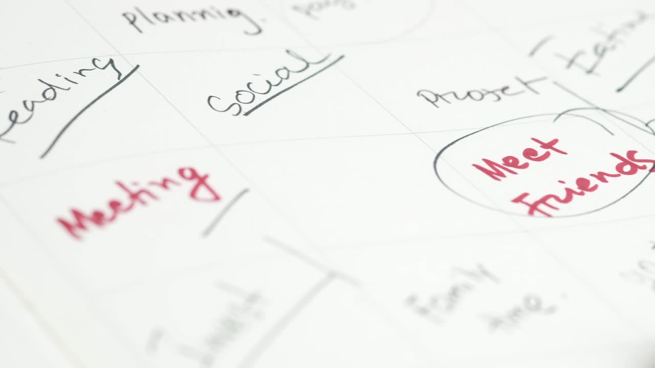 손으로 쓰여진 작업과 함께 일일 계획