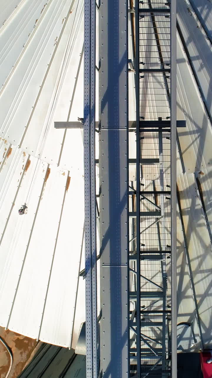 Grain elevator. The modern agricultural enterprise. Grain processing. Storage of grain Vertical video