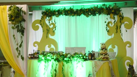 decorated table for a wedding dinner