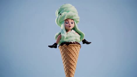 ice cream girl in a waffle cone