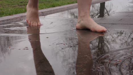 Walking-on-the-streets-and-stepping-on-the-puddle