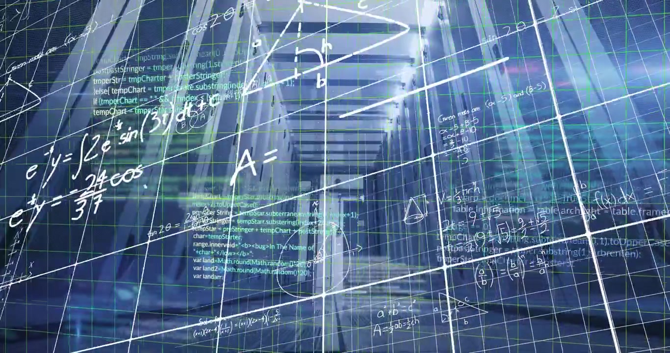 Animasi pemrosesan data di atas ruang server