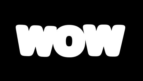 abstract 3d animation of appearance of word wow