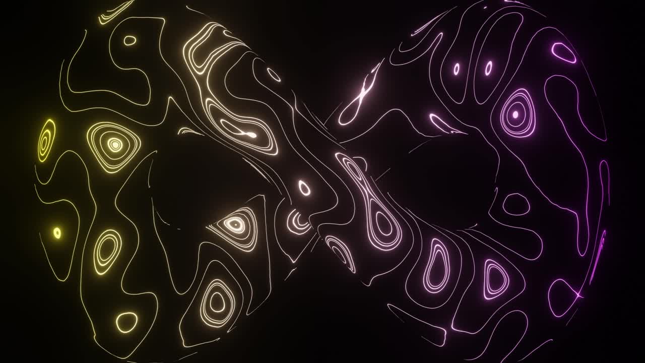 Abstrakti äärettömyyssymboli neonviivoilla