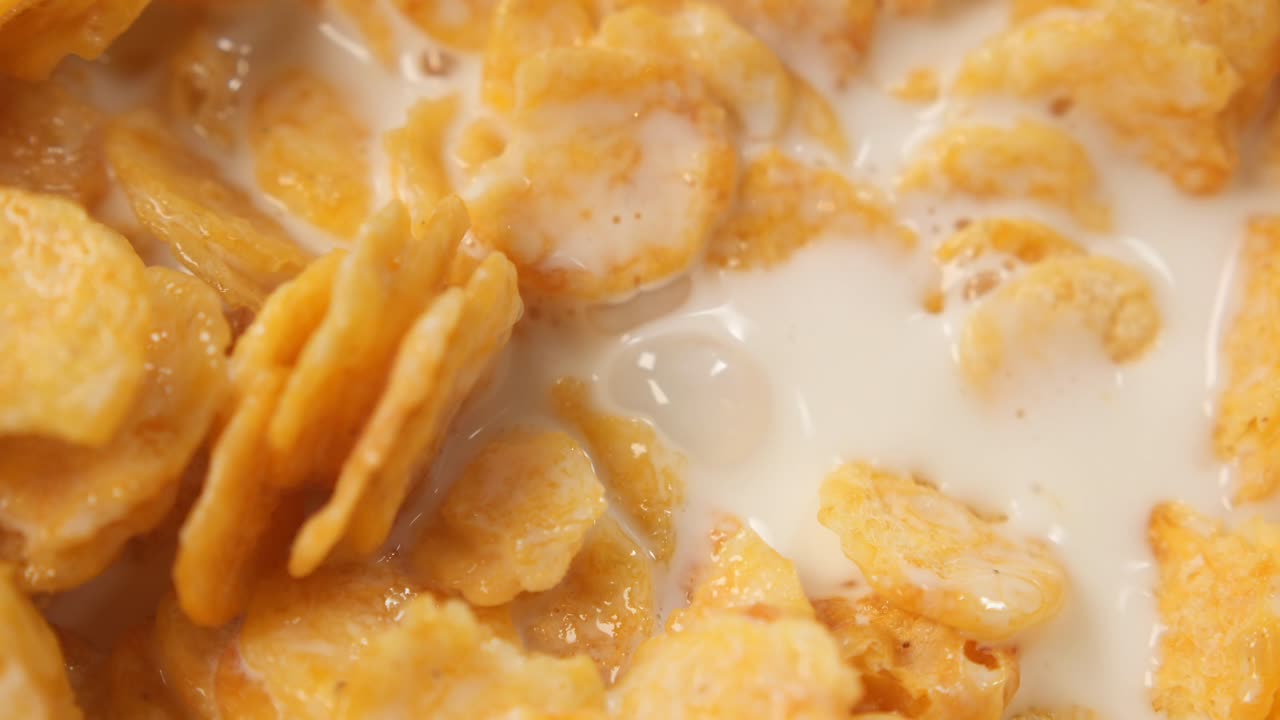 Nahaufnahme von Müsli mit Milch
