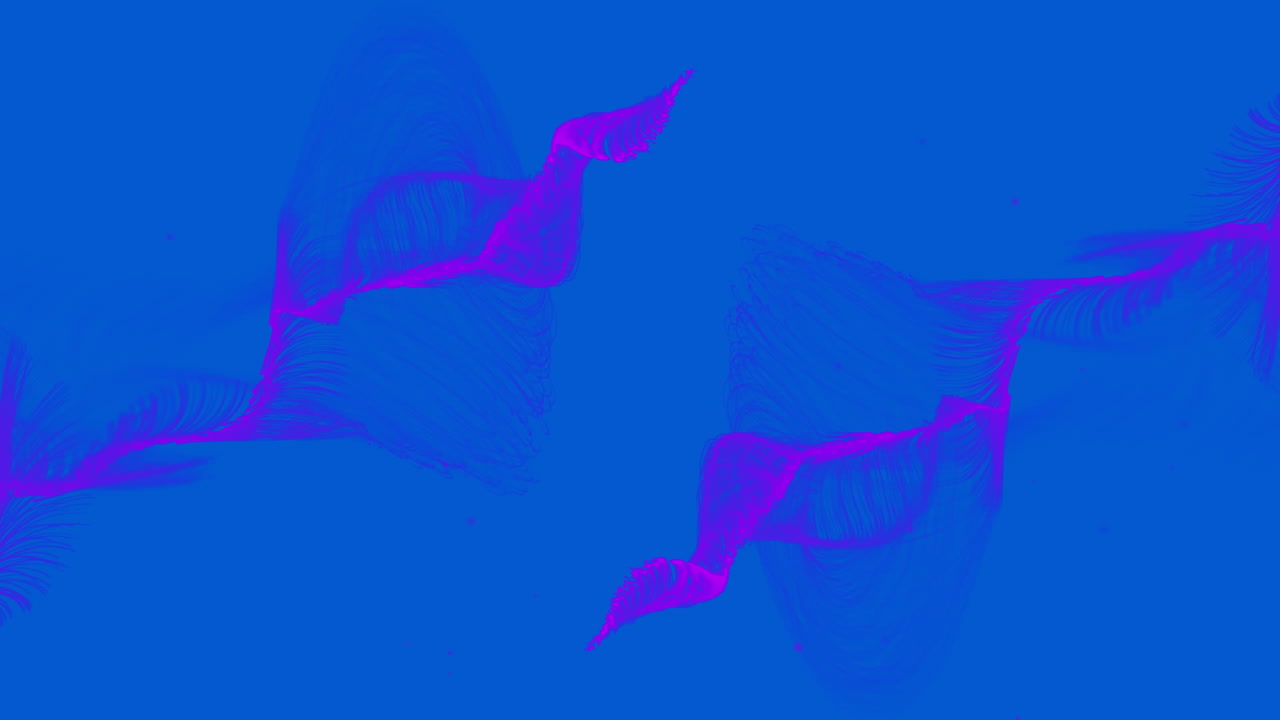 파란색 배경 위에 보라색 빛의 트레일의 애니메이션