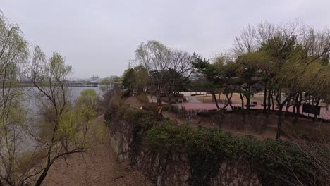 idyllic views at seonyudo park in seoul, south korea - pov