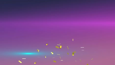 animation of confetti falling over glowing lights on purple background