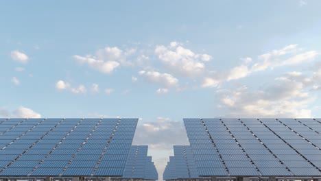 a station with several solar panels outdoors. 3d infinite loop