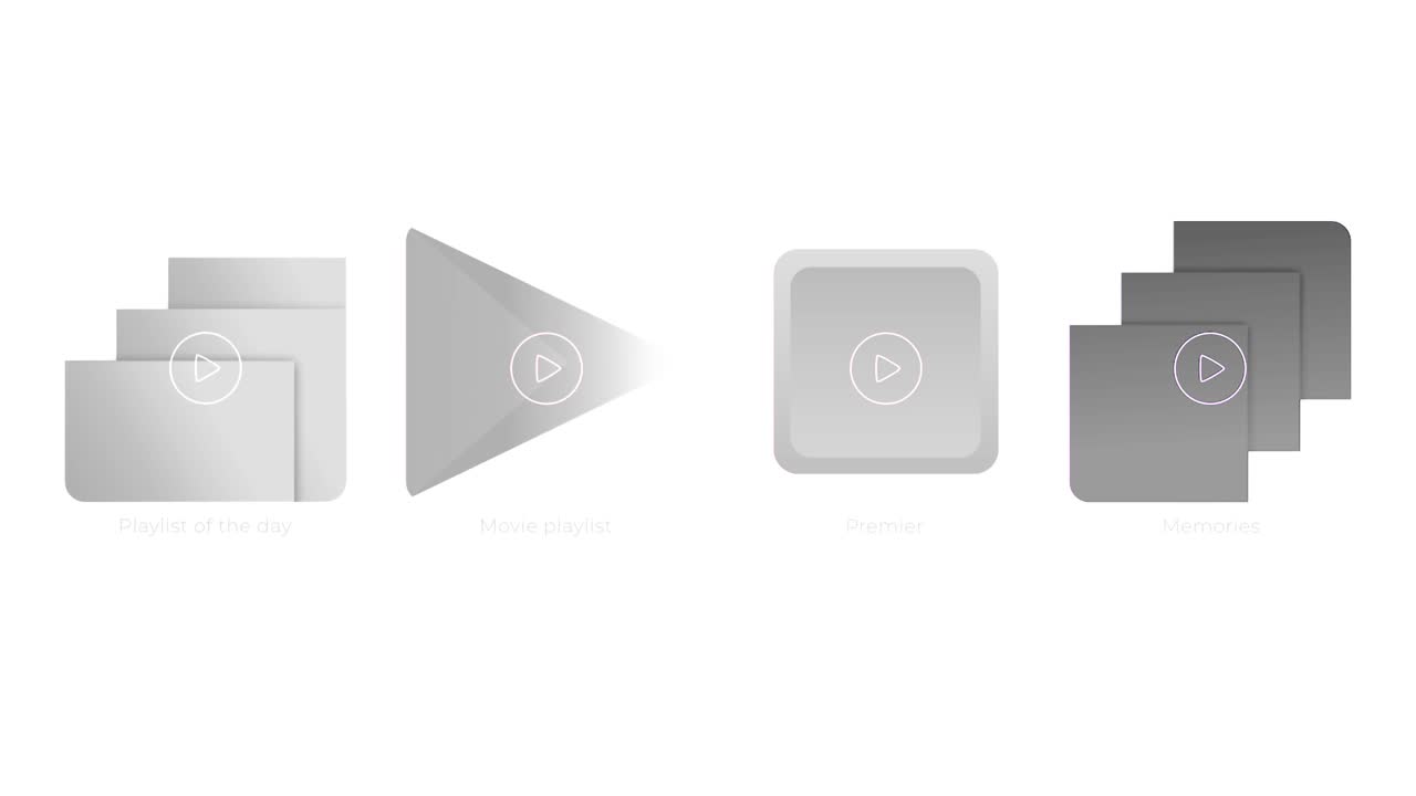 iconos de la lista de reproducción