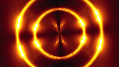 renderizado en 3d de luces fractales naranjas. efectos brillantes. fondo abstracto generado por computadora de círculos parpadeantes