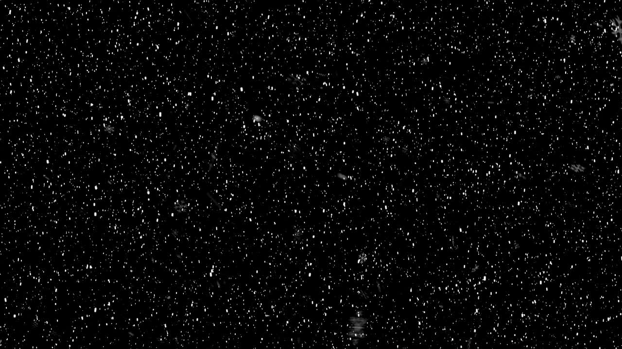 Snowing animation on black background