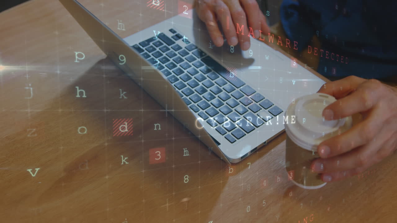 hombre trabajando en su computadora portátil mientras bebe café 4k