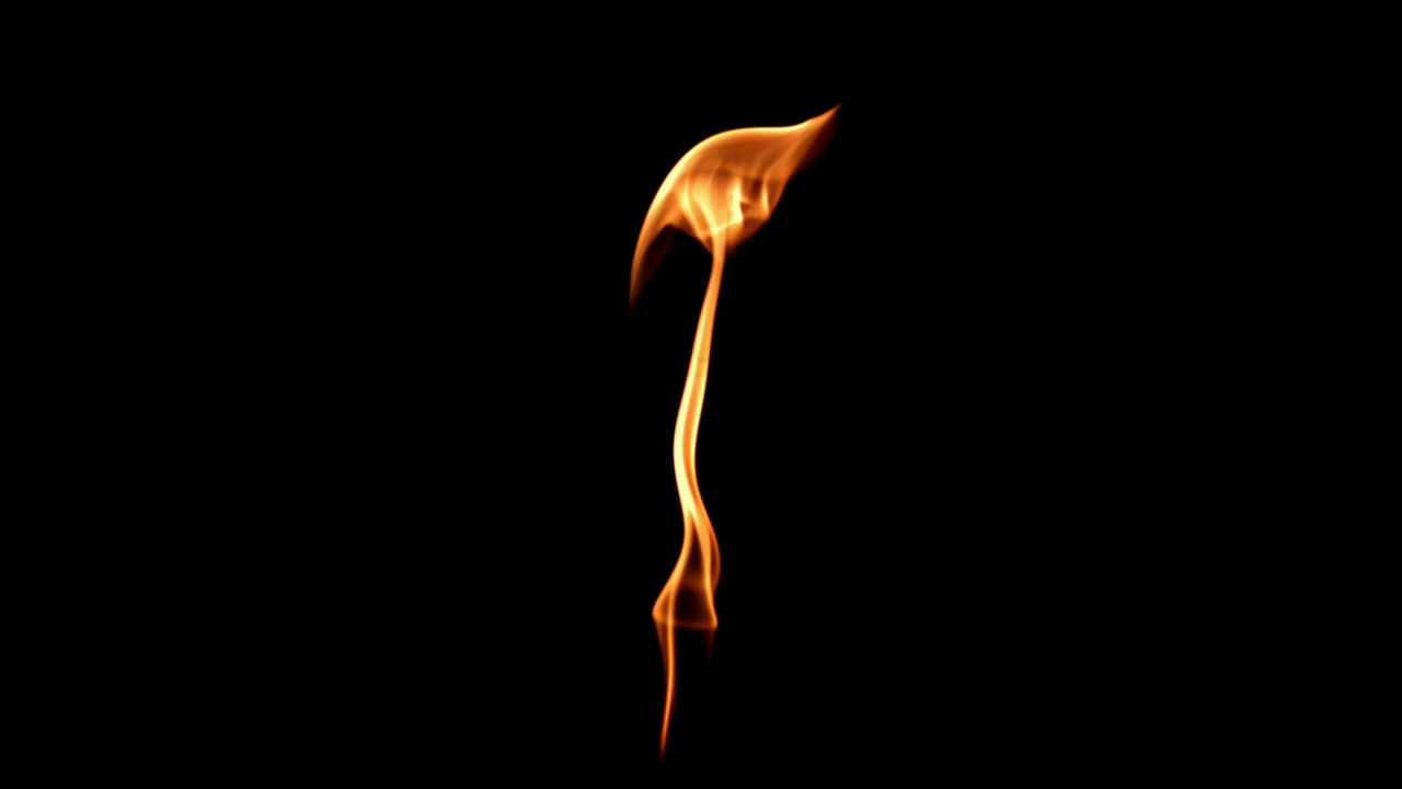 Slow Motion Flame on Black Background