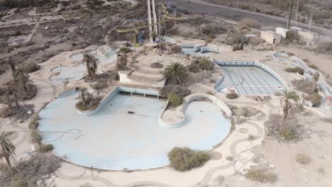 aerial view of an abandoned water park