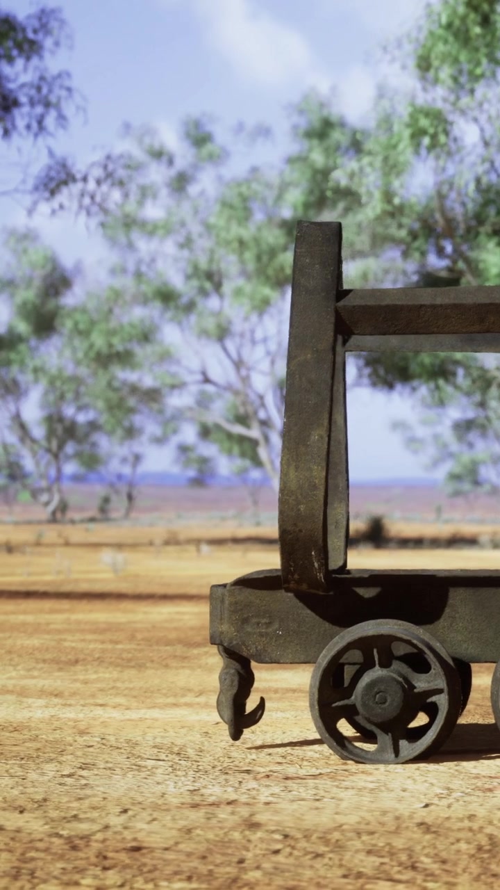 Vecchio carro su una strada sterrata sotto un cielo azzurro e limpido in una zona rurale.