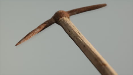 Close-up-of-an-old-rusted-pickaxe-head