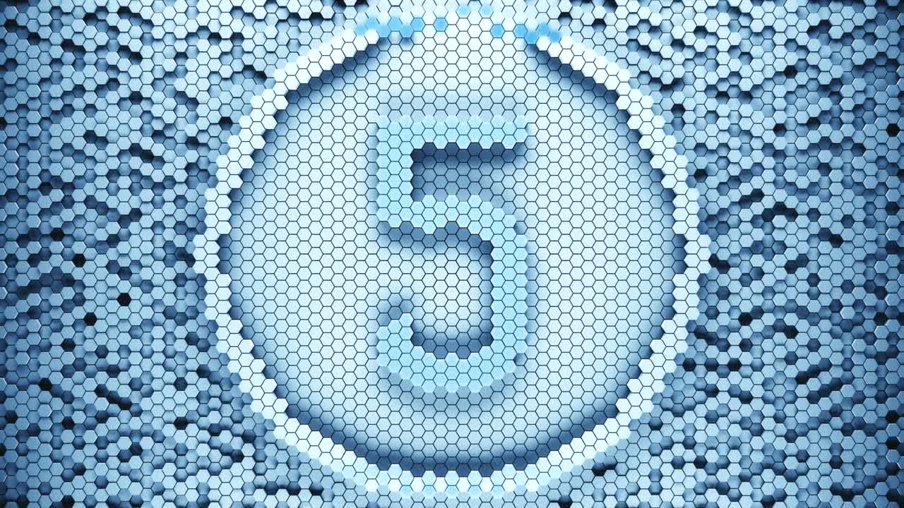 육각형 현대 카운트다운 리더 그래픽