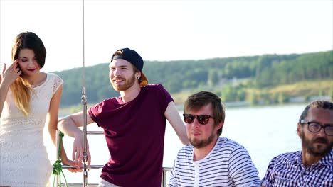 friends enjoying a day out on a boat