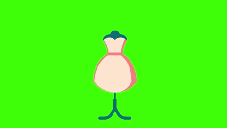 icon of a bridal dress popping up on the green screen