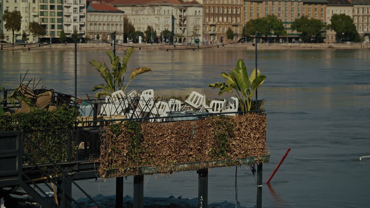 Flooded Riverside Restaurant in Budapest