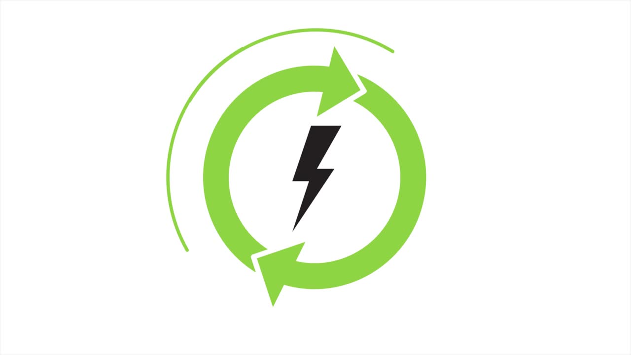 회전하는 화살표를 가진 재활용 아이콘 (무결한 루프 애니메이션)