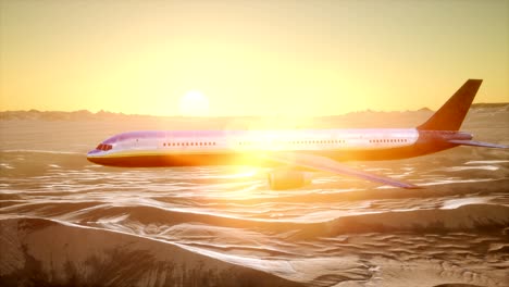 a la vista del avión sobre el desierto