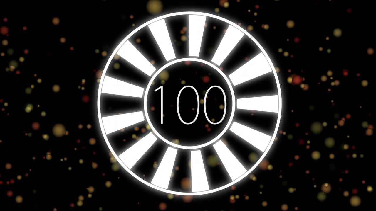 Circular HUD ring on countdown start, lighting segments, jumping numbers, signaling completion