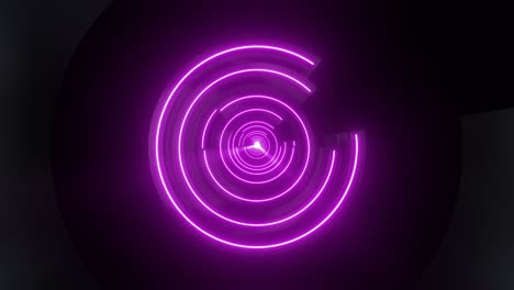 abstract neon circle tunnel