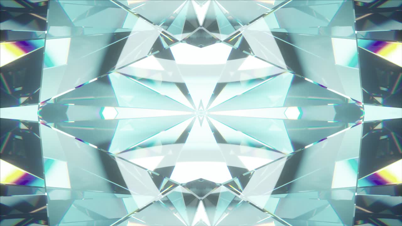 카레이도스코프 효과와 함께 반이는 추상 회전 다이아몬드 매크로 배경, 원활한 루프 4k cg 3d 애니메이션
