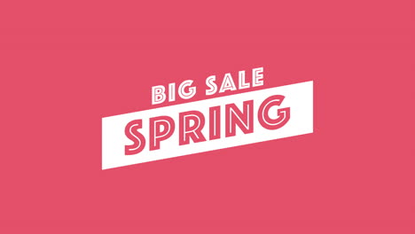 spring big sale on white lines on red gradient