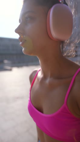 young woman exercising outdoors