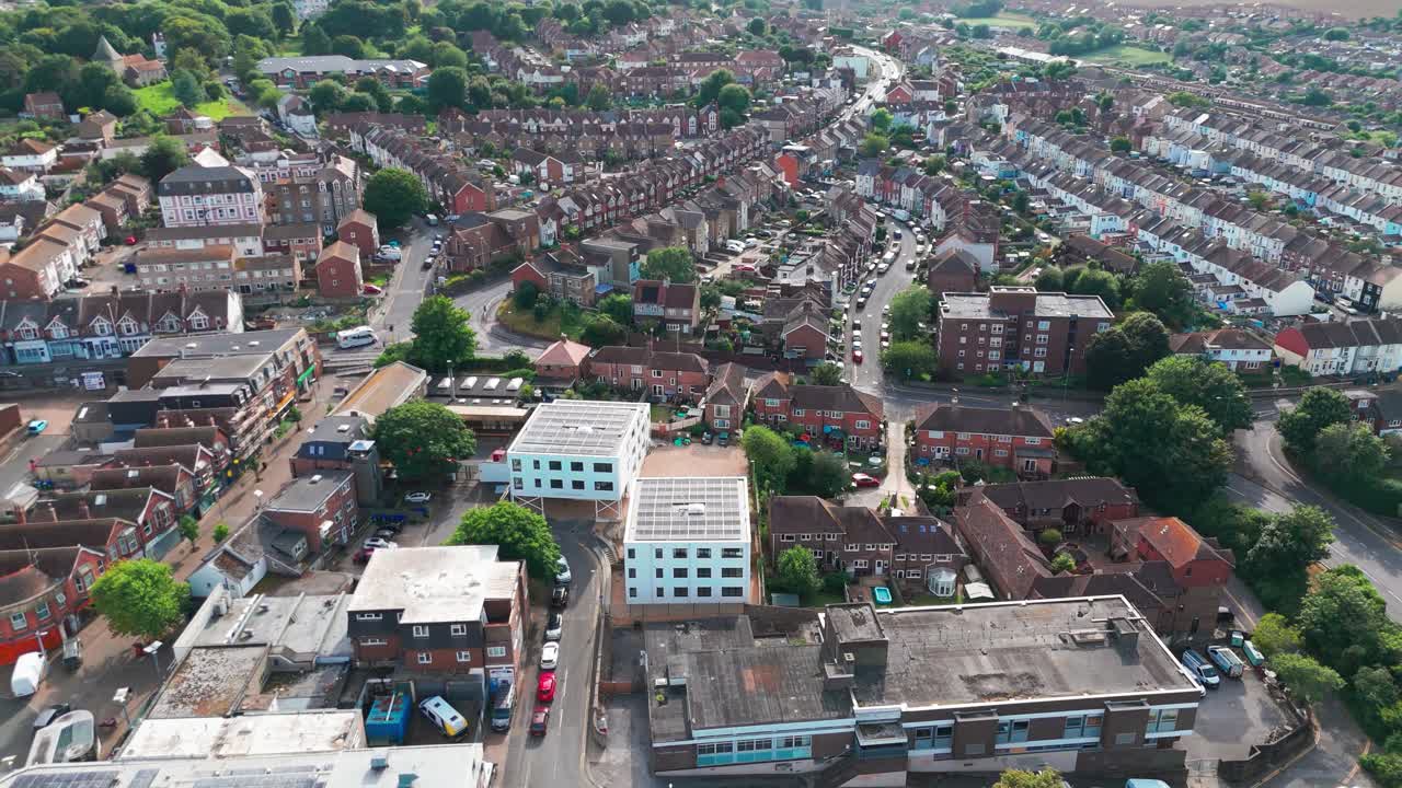 ciudad costera del sur de inglaterra reino unido, newhaven casas residenciales aéreas