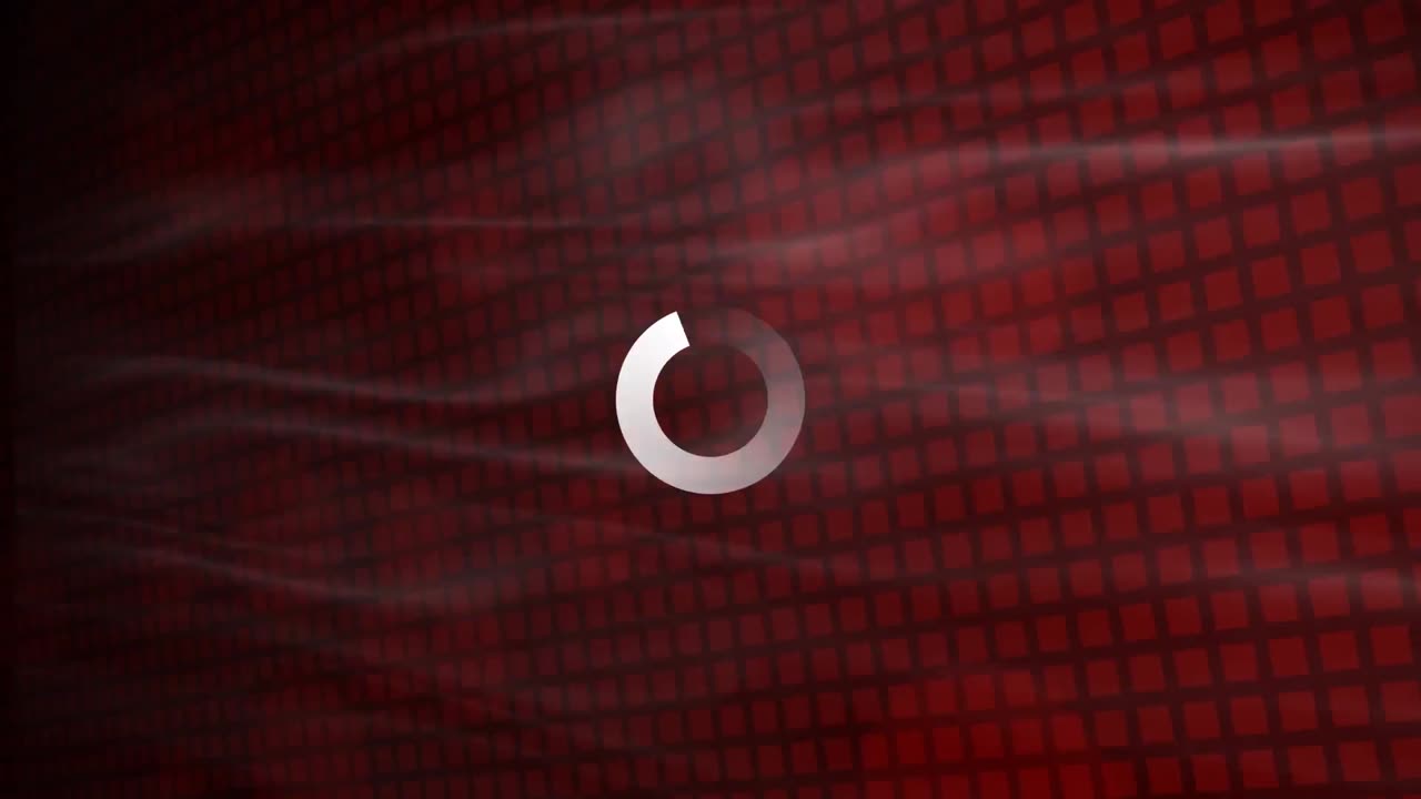 animación del anillo de carga de datos sobre un fondo rojo