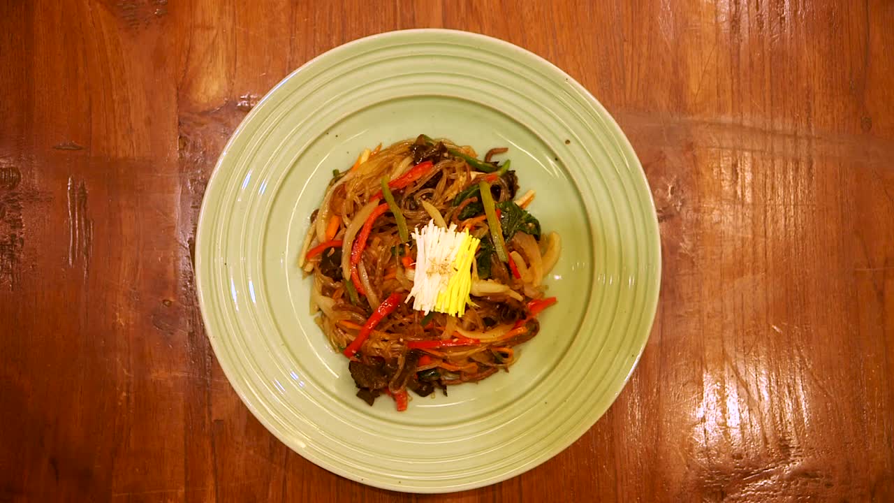 Beautiful Traditional Korean Asian Dish Chapchae Noodles