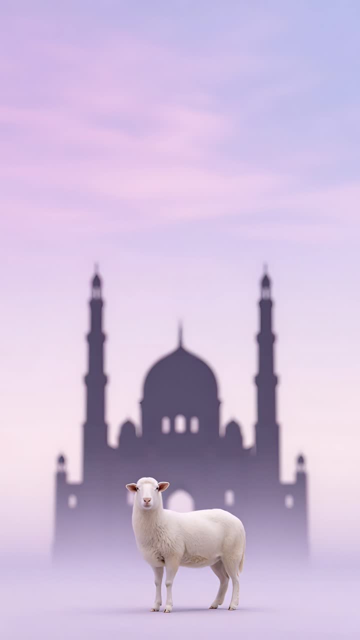 Mesquita Eid al-Adha Fundo Islâmico 4K.