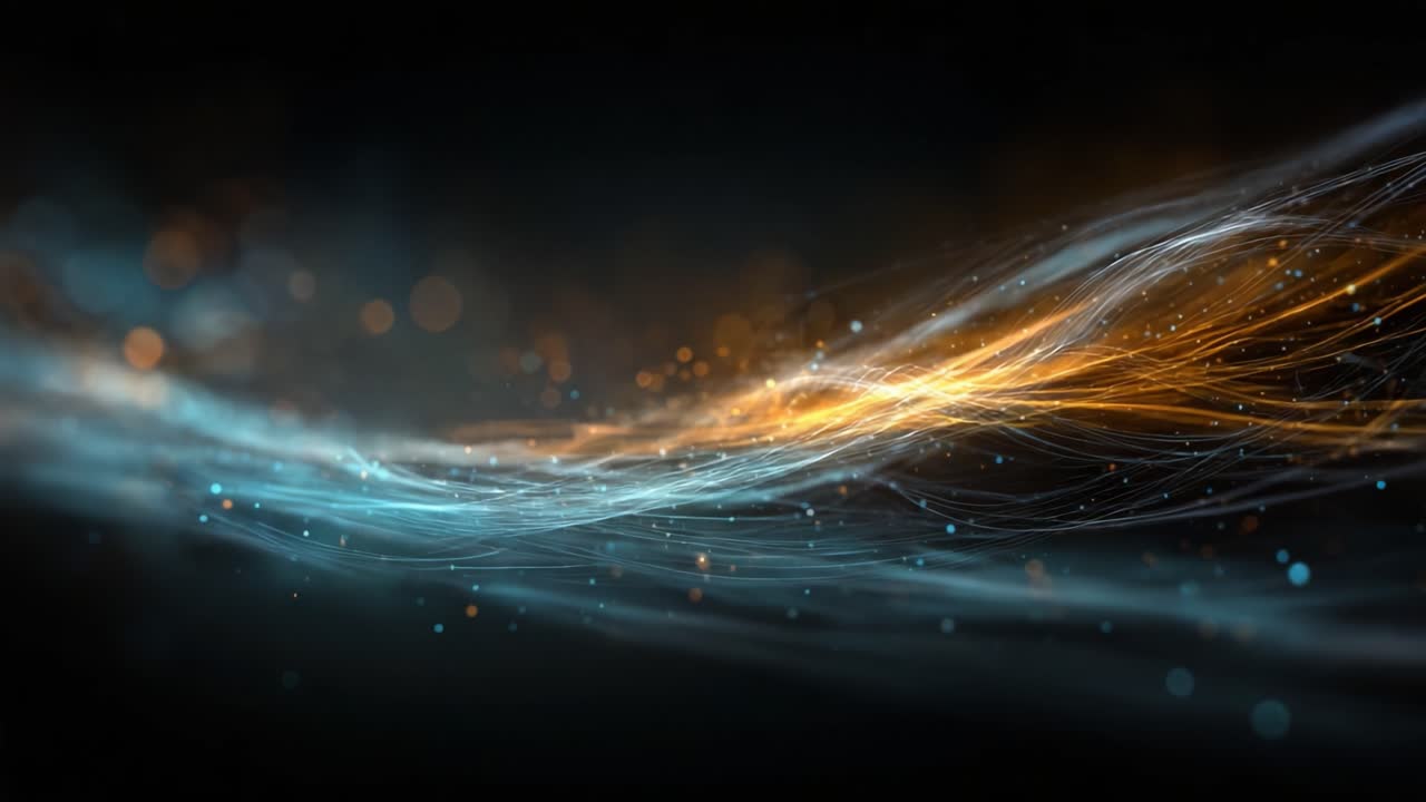 Dynamic Abstract Waves of Light and Color: A Mesmerizing Display of Fluid Motion Captured in Two Frames, Highlighting the Elegance of Vibrant Blue and Gold Hues